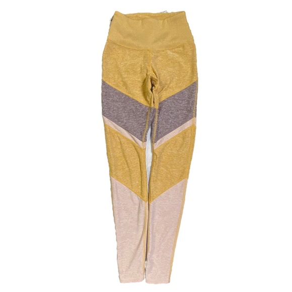 ALO Yoga High Waist Sheila AloSoft Legging Tight Yellow Heather XS - Picture 3 of 14